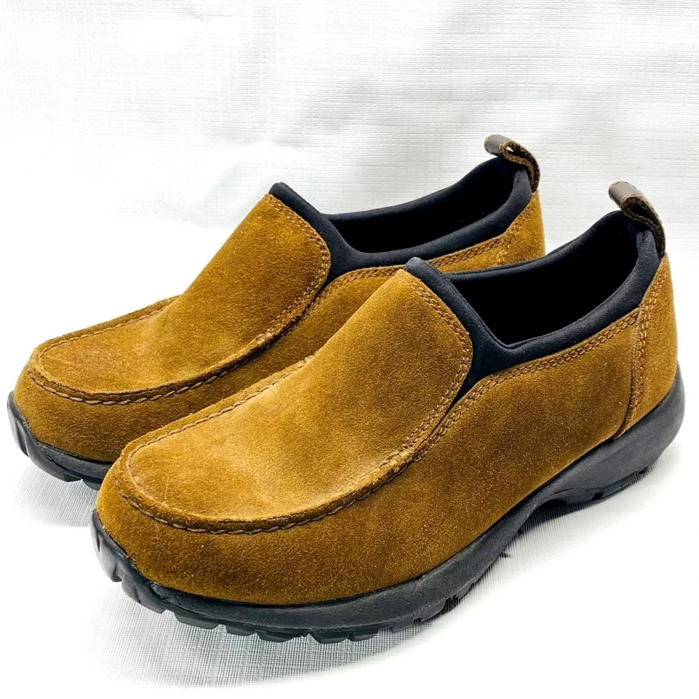 Lands End Mens Brown Suede Slip On‎ Casual Shoes Loafers Size 6.5 B